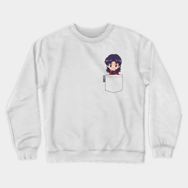 Misato Pocket Chibi Crewneck Sweatshirt by TeeTowArt